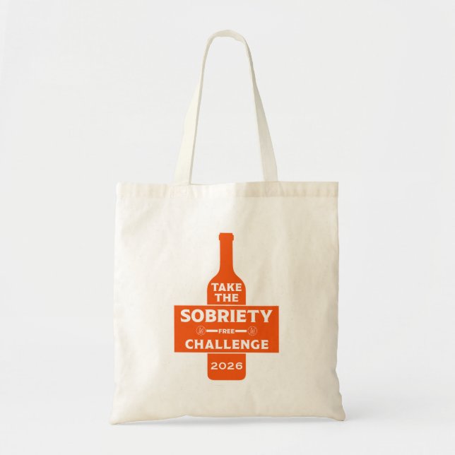  Alcohol Free And Sober Challenge Tote Bag (Front)