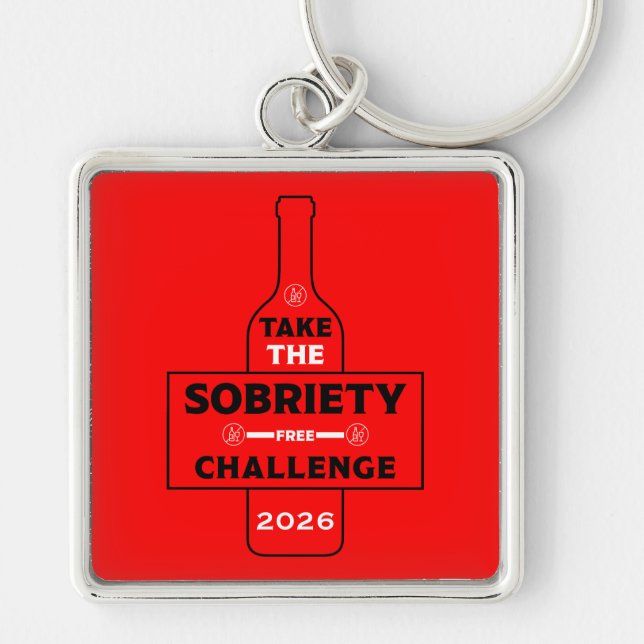  Alcohol Free And Sober Keychain (Front)