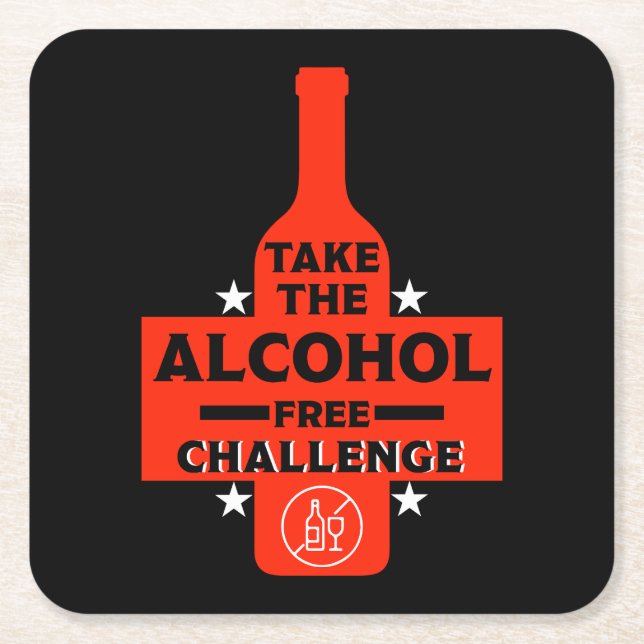  Alcohol Free And Sober Square Paper Coaster (Front)