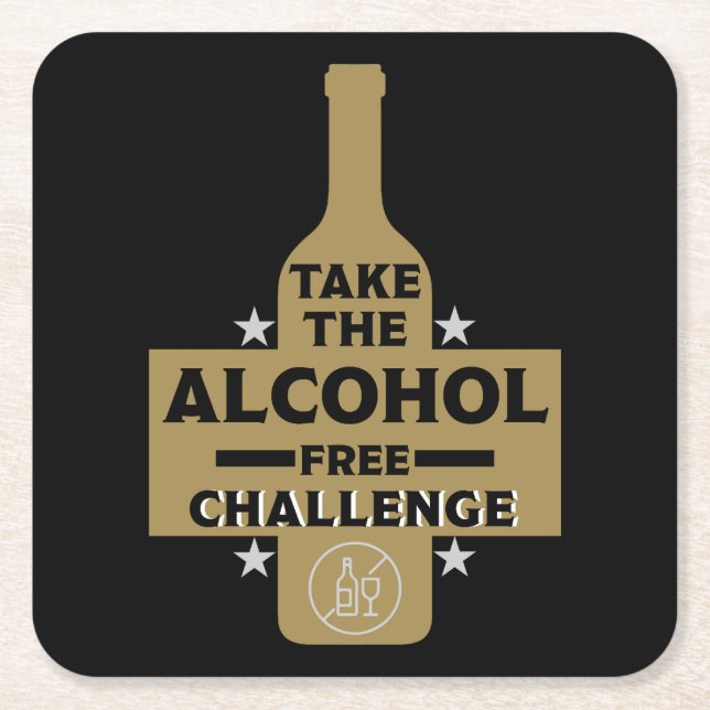  Alcohol Free And Sober Square Paper Coaster (Front)