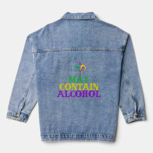 Alcohol Funny Drinking Mardi Gras Graphic Denim Jacket