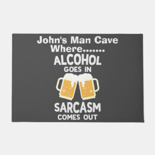 Alcohol Goes In Sarcasm Comes Out Funny Beer Drink Doormat