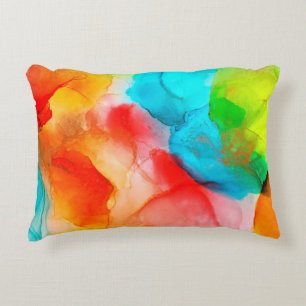 Alcohol ink abstract background, macro photoabstra accent pillow