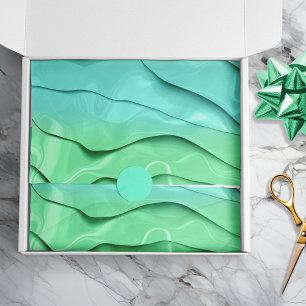 Alcohol Ink Abstract Layer Multi Shades of Green Tissue Paper