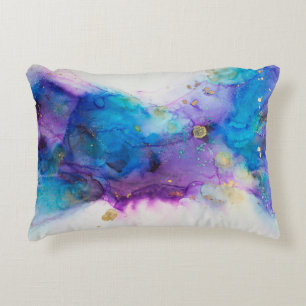 Alcohol Ink Art. Abstract painting. Alcohol Ink ba Accent Pillow