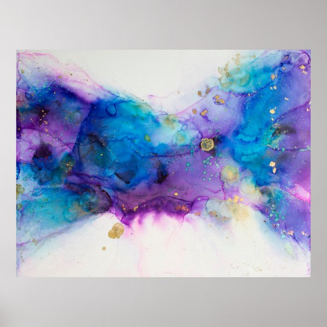 Alcohol Ink Art. Abstract painting. Alcohol Ink ba Poster (Front)