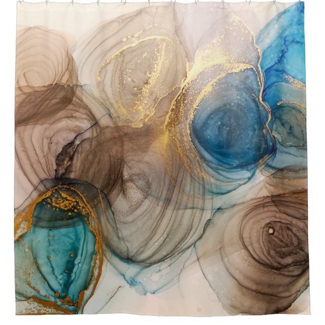Alcohol Ink, Bleached Mineral Abstract. (Front)