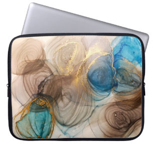 Alcohol Ink, Bleached Mineral Abstract. Laptop Sleeve