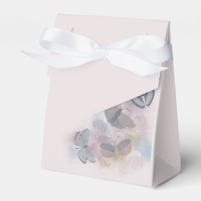 Alcohol Ink Butterflies  Favor Box (Front Side)