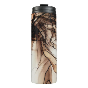 Alcohol Ink Color. Gray Handmade Marble Texture. G Thermal Tumbler