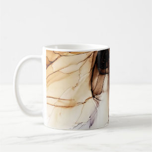 Alcohol Ink Colour. Grey Handmade Marble Texture. Coffee Mug