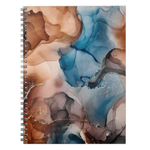 Alcohol ink colours translucent. Abstract multicol Notebook