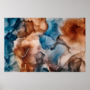 Alcohol ink colours translucent. Abstract multicol Poster