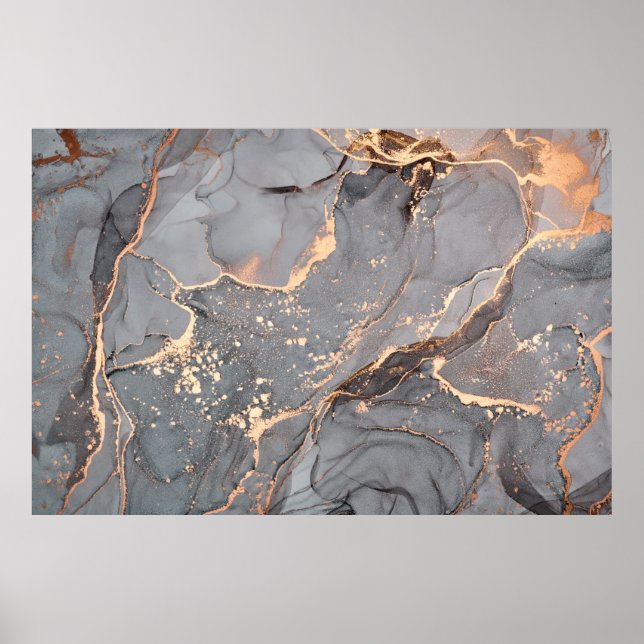 Alcohol ink colours translucent. Abstract multicol Poster (Front)