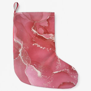 Alcohol ink colours translucent. Abstract multicol Small Christmas Stocking