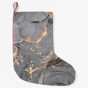 Alcohol ink colours translucent. Abstract multicol Small Christmas Stocking
