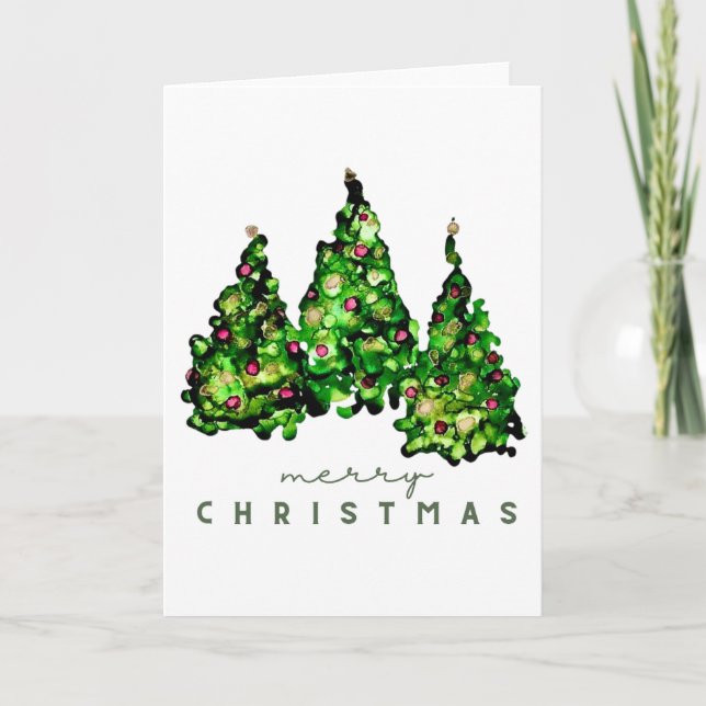 Alcohol Ink Design Christmas Greeting Cards (Front)