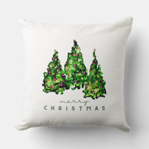 Alcohol Ink Design Christmas Tree Pillow