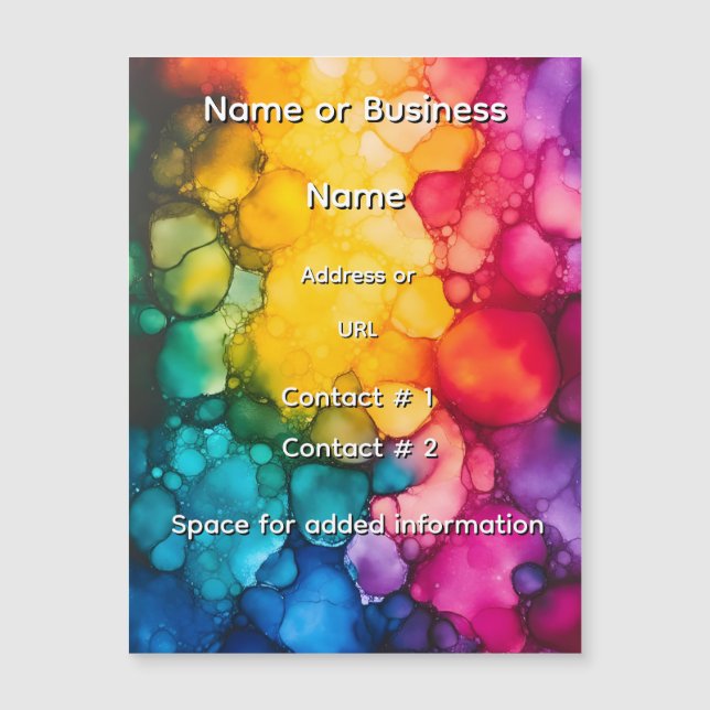 Alcohol Ink Design Magnetic Card (Front)