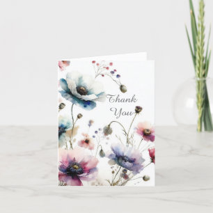 Alcohol Ink Floral Thank You Note Card