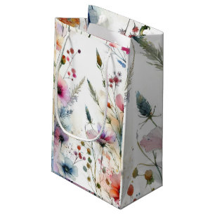 Alcohol Ink Floral Watercolor  Small Gift Bag