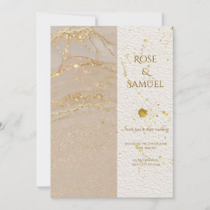 Alcohol Ink Glitter Chic Wedding Invitation