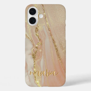 Alcohol Ink Glitter Monogrammed Case- Mate iPhone iPhone 16 Plus Case