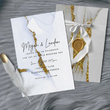 Alcohol Ink Glitter Transparent Acrylic Invitation