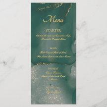 Alcohol Ink Green Glitter Chic Flat Menu
