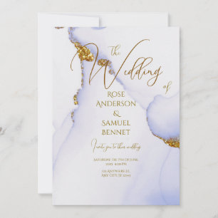 Alcohol Ink Handmade Glitter Wedding Invitation