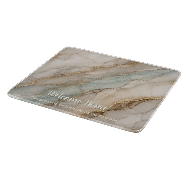Alcohol ink marbleized art RE gift Cutting Board (Corner)