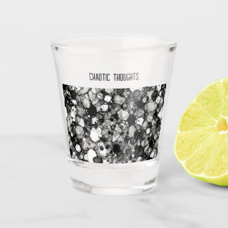 Alcohol Ink Pattern Black White Customized Shot Glass