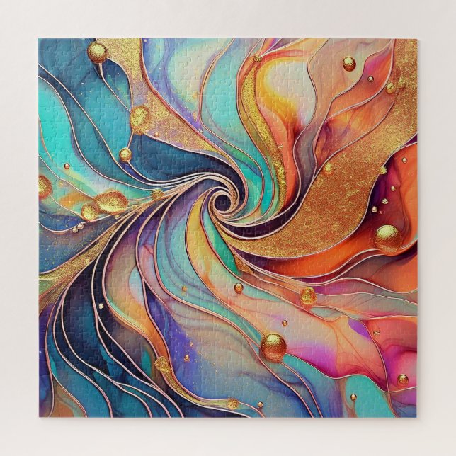 Alcohol Ink Puzzle (Vertical)