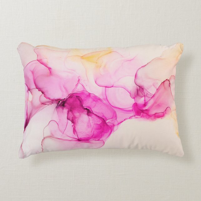 Alcohol ink sea texture. Contemporary art. Spots o Accent Pillow (Front)