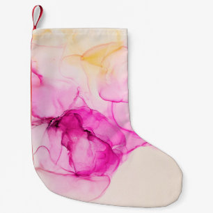 Alcohol ink sea texture. Contemporary art. Spots o Small Christmas Stocking