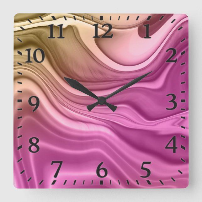 Alcohol Ink Set Aurora Digital Paper Square Wall Clock (Front)