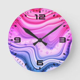 Alcohol Ink Set Cotton Candy Digital Paper  Round Clock