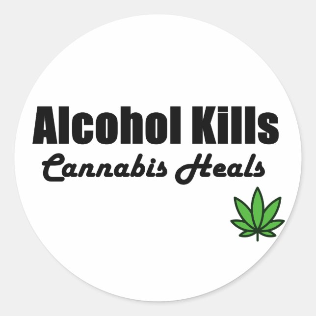 Alcohol Kills Cannabis Heals Stickers (Front)