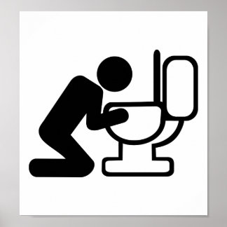 Alcohol puke toilet poster