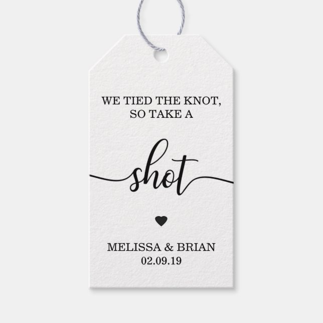 Alcohol Spirit Bottle Wedding Favour Tag (Front)