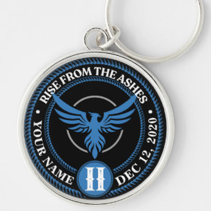 Alcoholics Anonymous Phoenix Medallion Coin Keychain