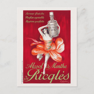 Alcool de menthe de Ricqlès Vintage Poster 1924 Postcard