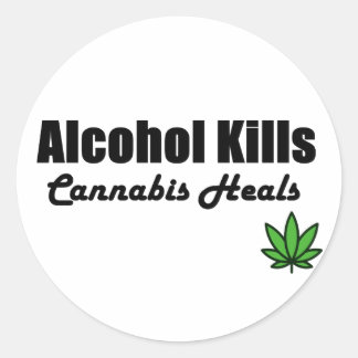 Alcool tue Cannabis Guérit Stickers