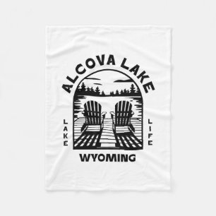 Alcova Lake Wyoming Outdoors Vintage 1 Fleece Blanket
