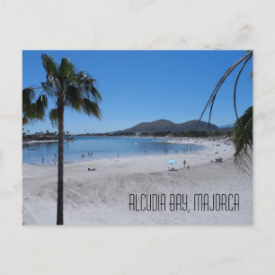 Alcudia Beach and Bay Landscape Majorca Spain Postcard