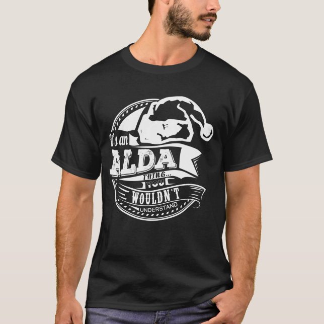 Alda- Hat Xmas Personalized Name T-Shirt (Front)