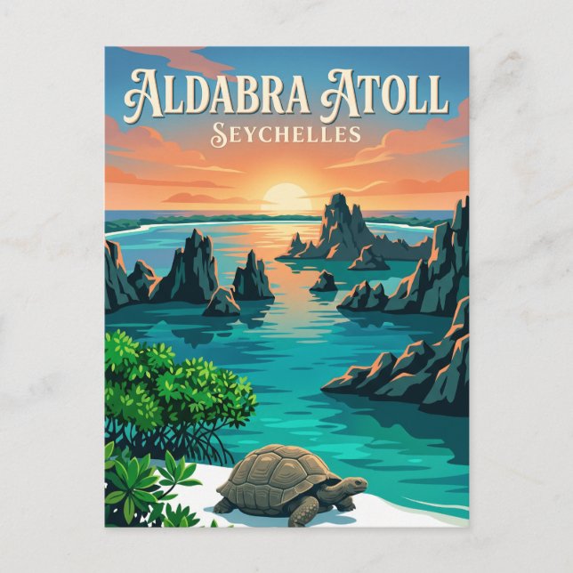 Aldabra Atoll Seychelles Postcard (Front)