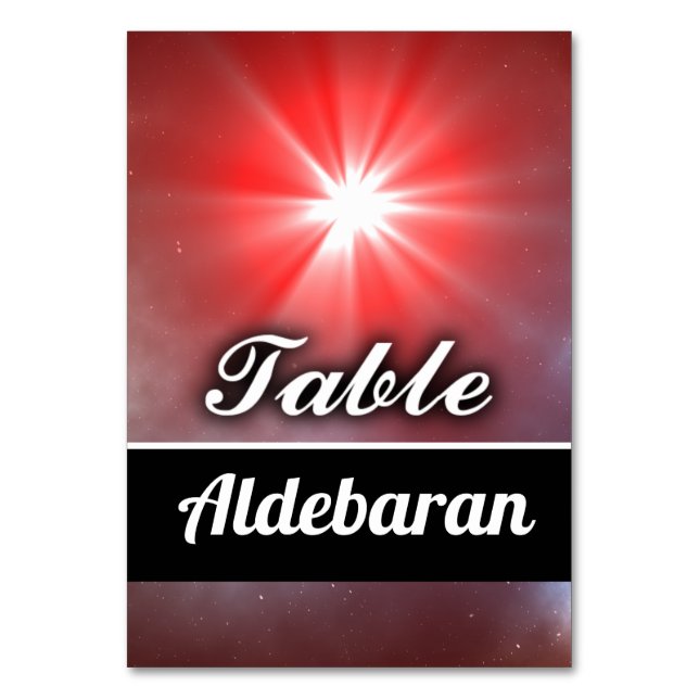 Aldebaran Table Number (Front)