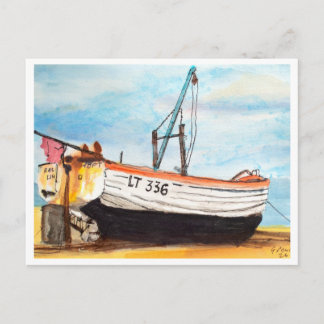 Aldeburgh, Boat on Beach – Coastal Art Postcard