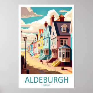 Aldeburgh England Travel Poster Vintage Ski
